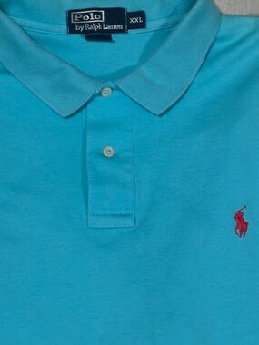 Polo Ralph Lauren Turquoise Polo Pink Horse Embroidery Mens Size XXL